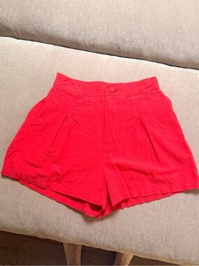 High-Waist Red Aubri Shorts